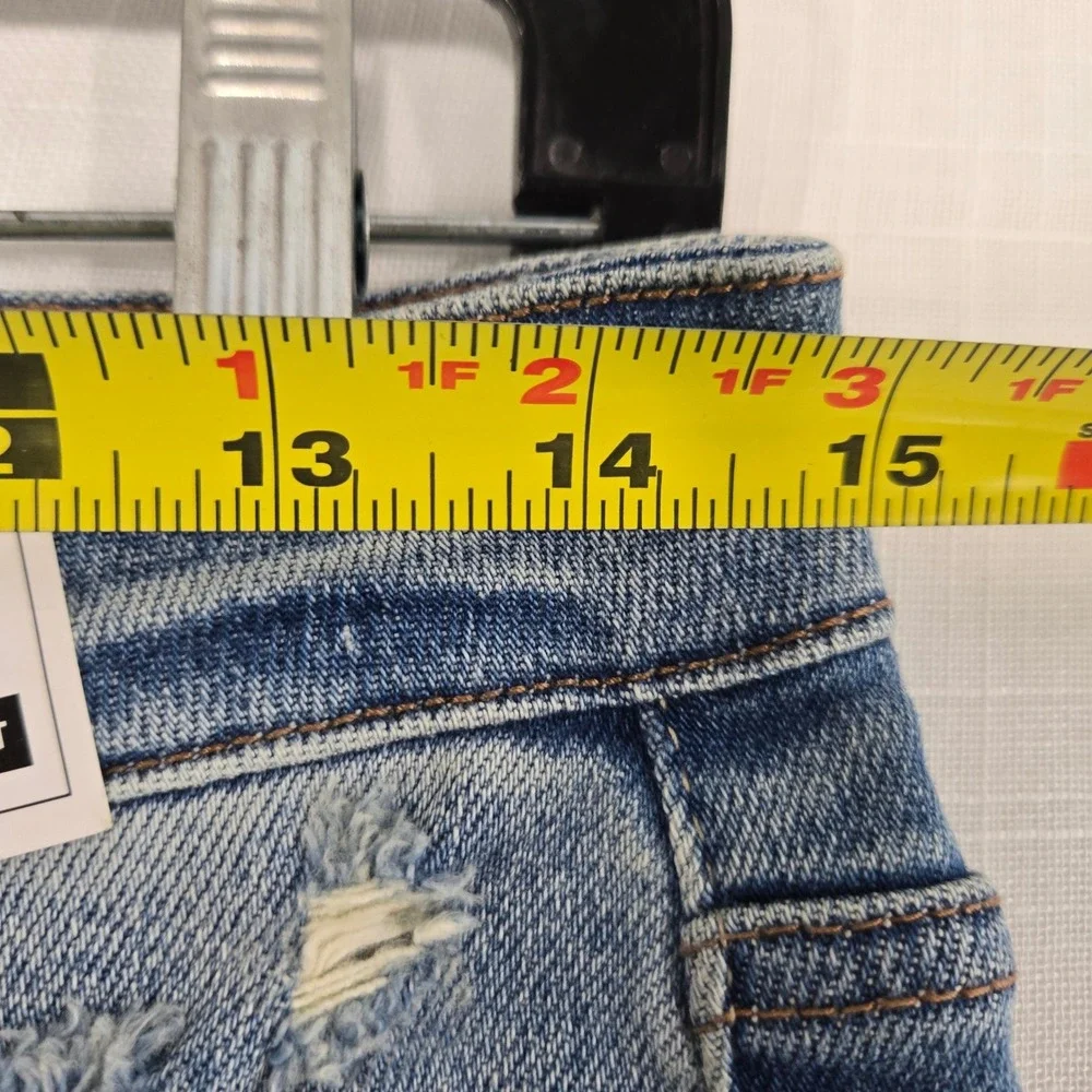Judy Blue High Waist Side Distressed Straight Leg Jeans Medium Blue 5/27 - Picture 8 of 10